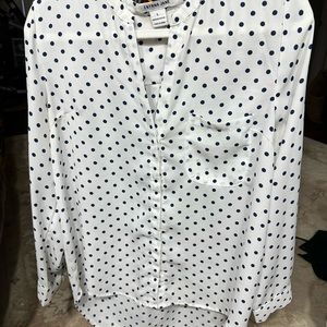 Navy white polka dot